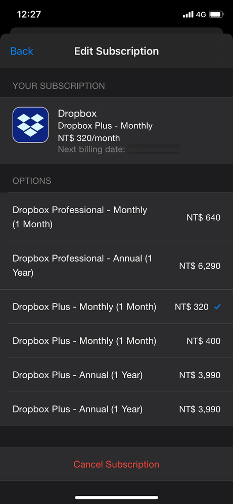 dropbox plus monthly