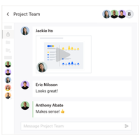 Users commenting on a Dropbox Capture video