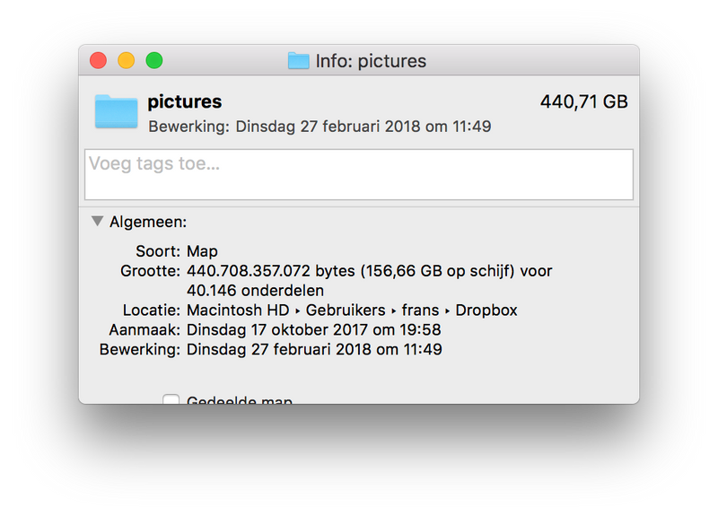 156 GB of Dropbox files locally on HD? I don't think so