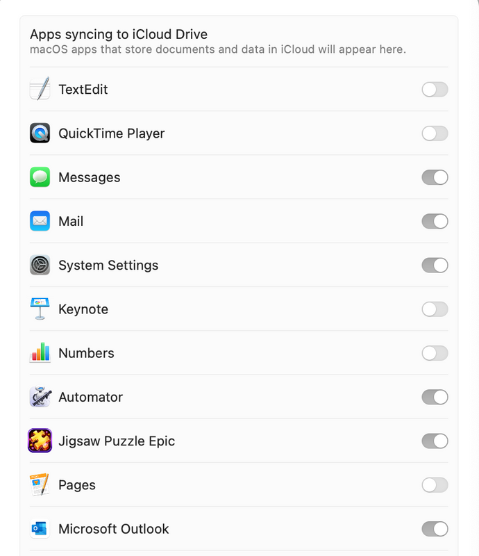 Apps Syncing to iCloud Drive Top.png