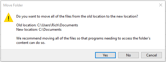 Just an example. I didn't move Documents to Dropbox because I already have a Documents folder there.
