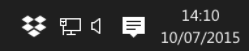 The Dropbox app in your system tray