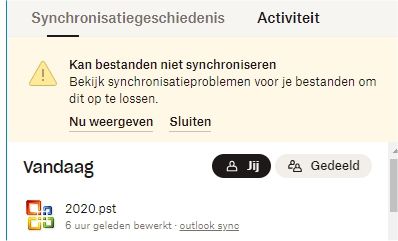 Message when clicking warning