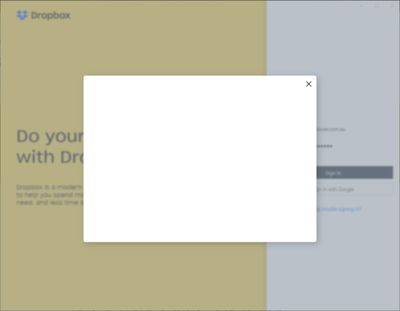 Blank window after entering login details