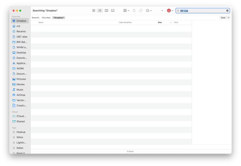 search within Dropbox on MacOS 100% fail