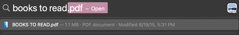Spotlight results look like this: a squished Finder icon instead of the app icon for opening the file type.