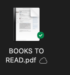 Then when I click the file in Spotlight, in Finder, the file briefly shows the pictured cloud icon (1 second) and then it goes back to normal (no cloud icon).