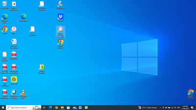 old laptop desktop with drop box icon