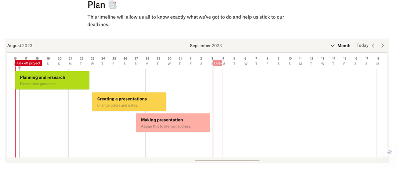 Creating a project timeline with Paper