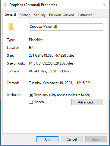 Personal Dropbox Folder