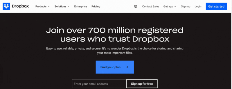 Steps needed to change your password if you've forgotten your password and you are not logged into your Dropbox account