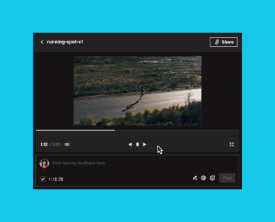 Gif showing marking up a video on Dropbox Replay