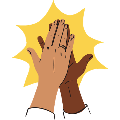 Illustration of 2 hands high-fiving