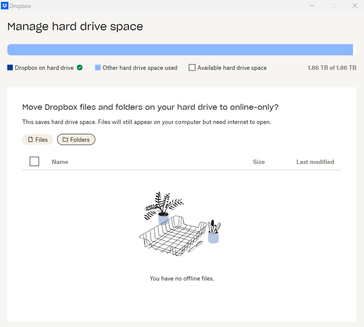 manage hard drive space - cleared