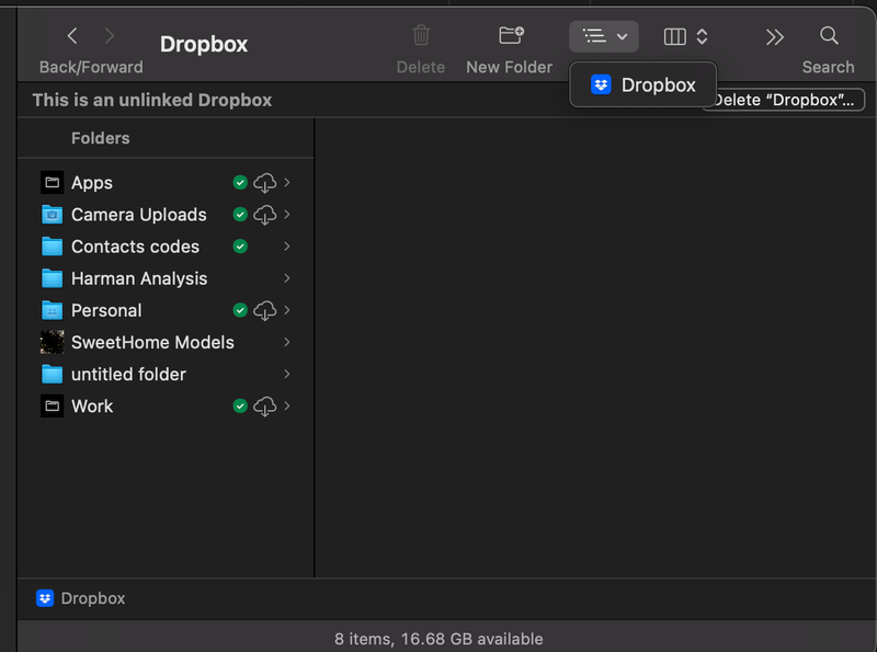 unlinked file provider folder